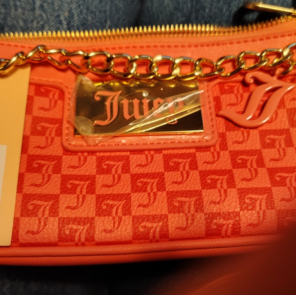 New With Tags And Dusty Juicy Couture Coral Wristlet with Gold Chain